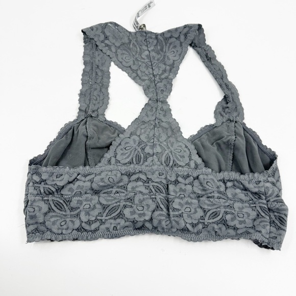 ✅ Free People Galloon Lace Racerback Bra GREY SIZE MEDIUM - Picture 5 of 6